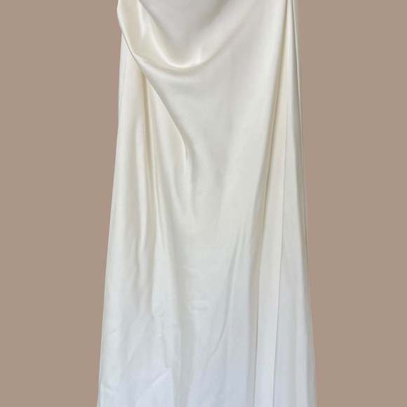Significant Other Lucile Bridal Strapless Satin Gown with Train Bone White 4, S - Picture 7 of 16